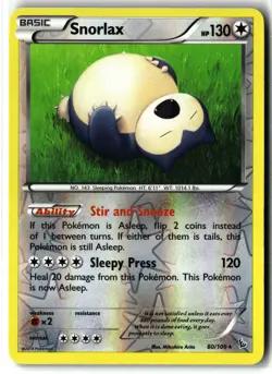 Snorlax ⭐ 80/106 Reverse Holo Rare Flashfire 2014 Pokemon NM/LP - Image 1
