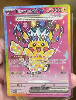 Pikachu EX SIR Pokemon 277/217 Ascended Heroes English NM IN HAND - Image 1
