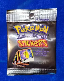 1999 Nintendo Artbox Pokemon Stickers Pack Series 1 Factory Sealed 10 Stickers - Image 2