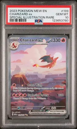 2023 POKEMON MEW EN-151 SPECIAL ILLUSTRATION RARE #199 CHARIZARD EX PSA 10 - Image 1