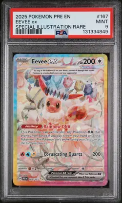 2025 Pokemon Eevee EX Prismatic Evolutions #167 Special Illustration Rare PSA 9 - Image 1