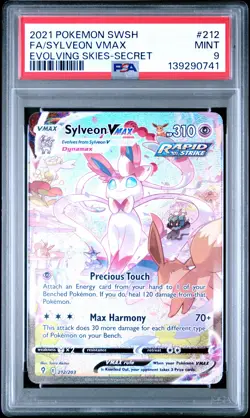 2021 POKEMON SWORD & SHIELD EVOLVING SKIES SECRET FULL ART/SYLVEON VMAX PSA 9 - Image 1