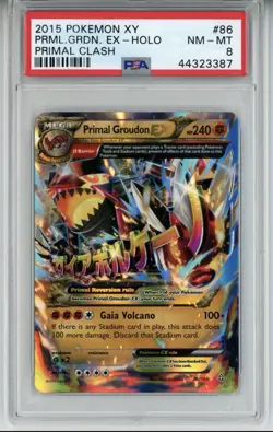 2015 POKEMON XY PRIMAL CLASH PRIMAL GROUDON EX #86 PSA 8 NM #44323387 - Image 1