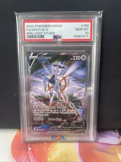 Pokemon Brilliant Stars Arceus V 166/172 Alternative Art PSA 10 - Image 1