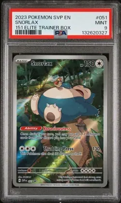 2023 POKEMON SVP EN-SV BLACK STAR PROMO 151 ELITE TRAINER BOX #051 SNORLAX PSA 9 - Image 1