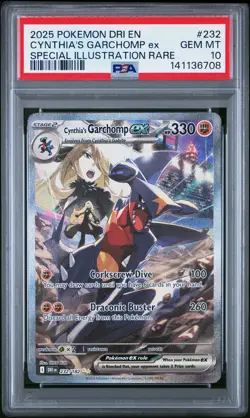 2025 POKEMON DRI EN-DESTINED RIVALS #232 CYNTHIA'S GARCHOMP EX PSA 10 - Image 1