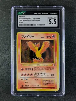 1997 Pokemon MOLTRES #146 The Mystery Of The Fossils Cosmos Holo Rare CGC 5.5 - Image 1