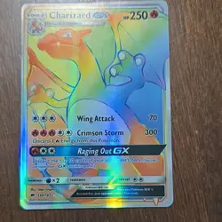 Pokemon Charizard GX Full Art Secret Rare Holo SM-Burning Shadows 150/147 250 HP - Image 1