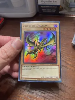 Yu-Gi-Oh! TCG Curse of Dragon LOB-066 Unlimited Edition Super Rare LP - Image 2