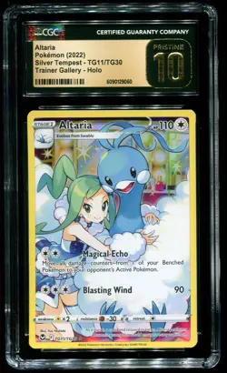 CGC Pristine 10 Altaria Full Art Silver Tempest 2022 Pokemon Card #TG11 - Image 1