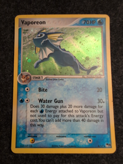 Pokemon TCG Vaporeon 6/17 Pop Series Promos, Holo Rare Card LP - Image 1