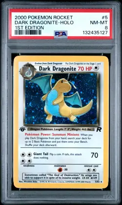 PSA 8 - Dark Dragonite - #5 - Holo - 1st Edition - Team Rocket - Pokemon Card - Image 1