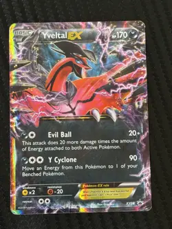 Pokemon TCG Yveltal EX Black Star Promos Holo Rare Card XY08 - Image 1