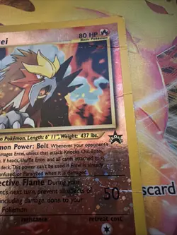 Entei Vintage Reverse Holo Black Star Promo 34 Pokemon Card DMG-Poor - Image 3