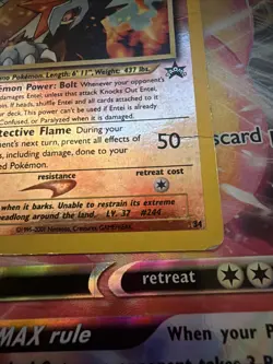 Entei Vintage Reverse Holo Black Star Promo 34 Pokemon Card DMG-Poor - Image 4