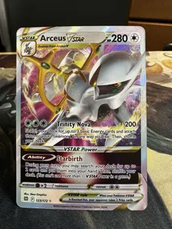 Arceus VSTAR Holo Card 123/172 Swsh09 Brilliant Stars, Near Mint, Never Played - Image 1