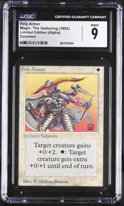 Magic: The Gathering Holy Armor 1993 (Alpha) CGC 9 CERT 1034 - Image 1
