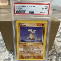 Pokemon 1999 Jungle Cubone 1st Edition PSA 6 #50/64 Regular English TCG - Image 1