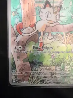 ⭐Meowth 106/094⭐ Phantasmal Flames Holo Full Art Pokemon - Image 5