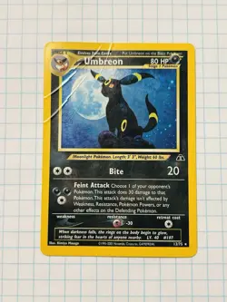 2001 Pokemon Neo Discovery Umbreon #13/75 Holo Rare WOTC Crease Damage - Image 1