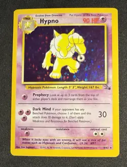 Hypno 08/62 Holo Rare Fossil Unlimited Vintage 1999 Pokemon TCG WOTC LP - Image 1