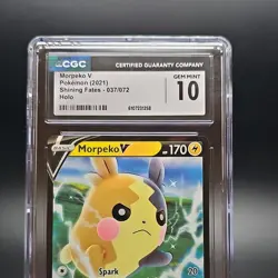 Pokemon Morpeko V Ultra Rare Holo Shining Fates 037/072 CGC GEM Mint 10 - Image 1