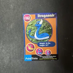 Dragonair #148 1999 Burger King Pokemon Poketrivia - Image 1