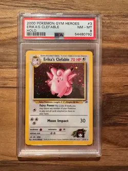 2000 POKEMON GYM HEROES ERIKA'S CLEFABLE #3 PSA 8 PSA #54480792 - Image 1