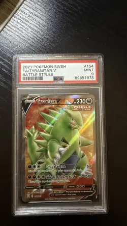 POKEMON 2021 Battle STyles Full Art TYRANITAR #154 PSA 9 Mint RARE - Image 1
