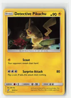 DETECTIVE PIKACHU 10/18 HOLO RARE POKEMON TCG LP - Image 1