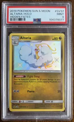 2019 POKEMON SUN & MOON HIDDEN FATES #SV37 ALTARIA SHINY VAULT PSA 9 Mint - Image 1