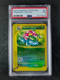 2002 Pokemon VENUSAUR #67/165 Expedition Reverse Holo Rare English PSA 7 - Image 1