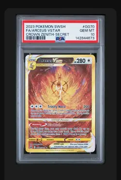 Arceus Vstar GG70/GG70 Secret Sword Shield Crown Zenith Pokemon PSA 10 New Cert - Image 1