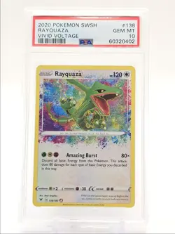 RAYQUAZA 2020 POKEMON SWSH VIVID VOLTAGE AMAZING RARE 138/185 PSA 10 Q0465 - Image 1
