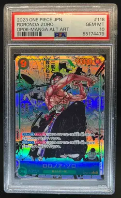 2023 One Piece Japanese Roronoa Zoro OP06 Manga Alternate Art #118 PSA 10 - Image 1
