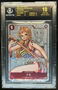 2022 One Piece Premium Japanese Nami Alt Art 25th #OP01-016 BGS 10 Pristine - Image 1