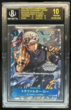 2022 One Piece Japanese Trafalgar Law Runner-Up Prize #ST03-008 BGS 10 Pristine - Image 1