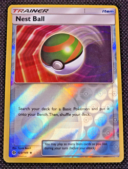 Nest Ball Trainer Card #123/149 Sun & Moon Reverse Holo Pokemon LP -- L39 - Image 1