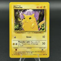 Pikachu 58/102 Common Base Set Pokemon Card - Yellow Cheeks - Image 1