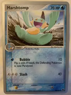 Marshtomp 40/109 2004 World Championship Non Holographic Pokemon Card FBG B+ - Image 1