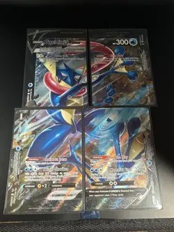 Pokemon Greninja V-UNION Holo Promo 4-Card Set SWSH Black Star Promo TCG - Image 1