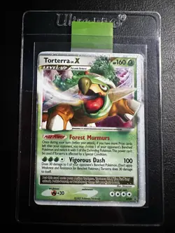 LP+ Miscut Torterra LVL. X 2007 DP09 Black Star Promo pokemon holo rare card - Image 1