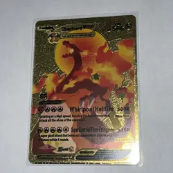Charizard Vmax Premium Gold Foil Fan Art Textured Collector Pokemon Card LV95 - Image 1