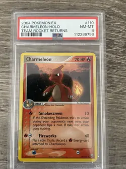 Charmeleon 110/109 EX TEAM ROCKET RETURNS Secret Graded Pokemon Card - PSA 8 - Image 3