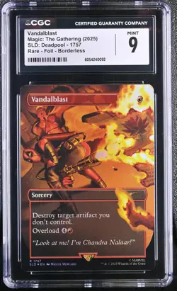 Magic: The Gathering 2025 English Vandalblast 1757 SLD: Deadpool Rare CGC 9 - Image 1