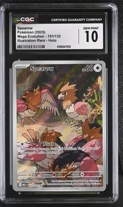 Spearow *CGC 10* Illustration Rare *Mega Evolution* #151 *2025* Pokemon - Image 1