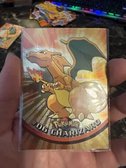 1999 Topps #06 Charizard Holo Foil TV Animation Series 1 Pokemon Blue Logo - Image 1