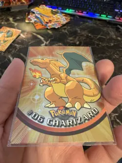 1999 Topps #06 Charizard Holo Foil TV Animation Series 1 Pokemon Blue Logo - Image 2