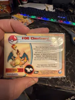 1999 Topps #06 Charizard Holo Foil TV Animation Series 1 Pokemon Blue Logo - Image 3