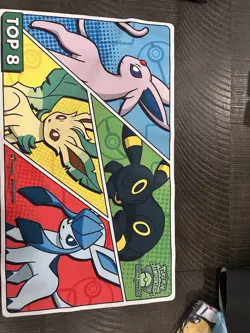 Pokemon Tcg NAIC 2023 Top 8 Playmat, Rare Eevee, Umbreon, Espeon. - Image 1
